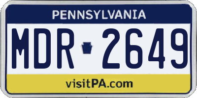 PA license plate MDR2649