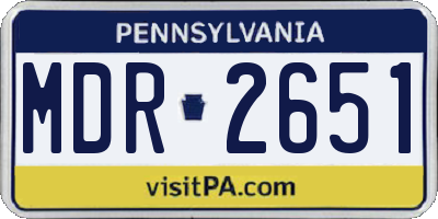 PA license plate MDR2651