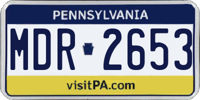 PA license plate MDR2653