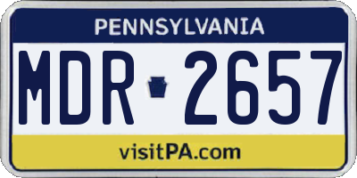 PA license plate MDR2657