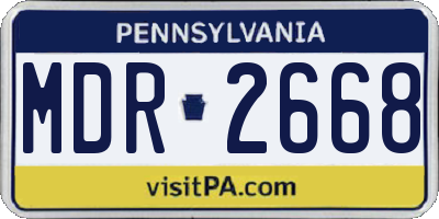 PA license plate MDR2668