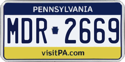 PA license plate MDR2669
