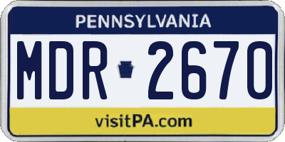PA license plate MDR2670