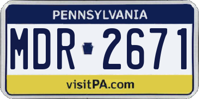PA license plate MDR2671