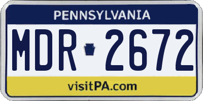 PA license plate MDR2672