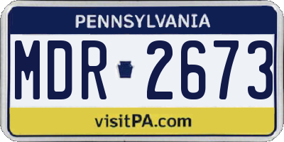 PA license plate MDR2673