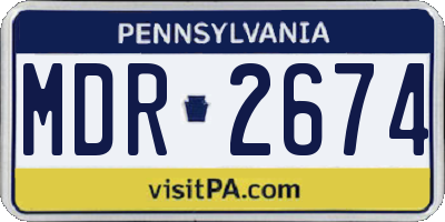 PA license plate MDR2674