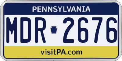 PA license plate MDR2676