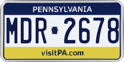 PA license plate MDR2678