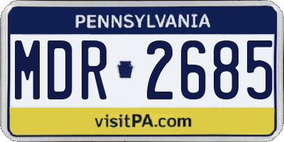 PA license plate MDR2685