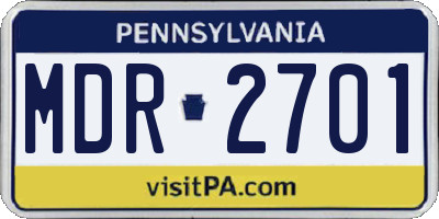 PA license plate MDR2701