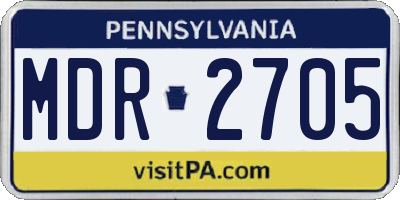 PA license plate MDR2705