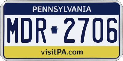 PA license plate MDR2706