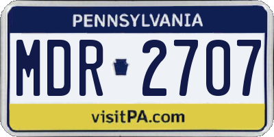 PA license plate MDR2707