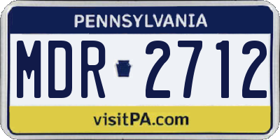 PA license plate MDR2712
