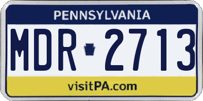 PA license plate MDR2713