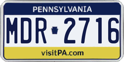 PA license plate MDR2716