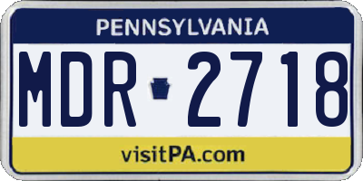 PA license plate MDR2718