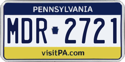 PA license plate MDR2721