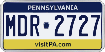 PA license plate MDR2727