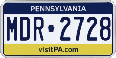 PA license plate MDR2728