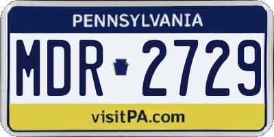 PA license plate MDR2729
