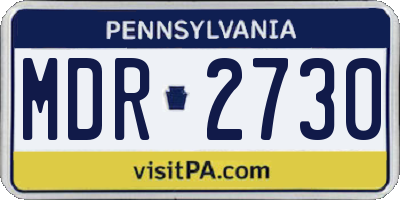 PA license plate MDR2730