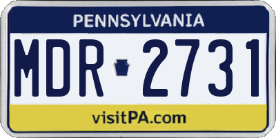 PA license plate MDR2731