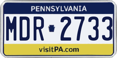 PA license plate MDR2733