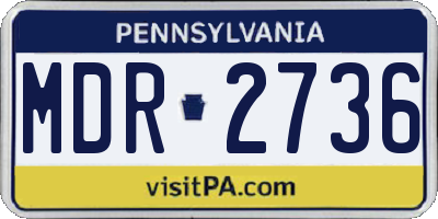 PA license plate MDR2736