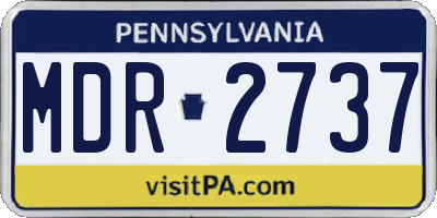 PA license plate MDR2737