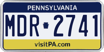 PA license plate MDR2741