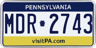 PA license plate MDR2743