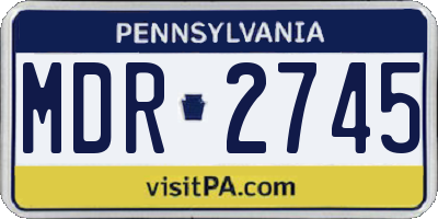 PA license plate MDR2745
