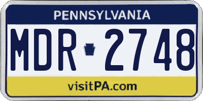 PA license plate MDR2748