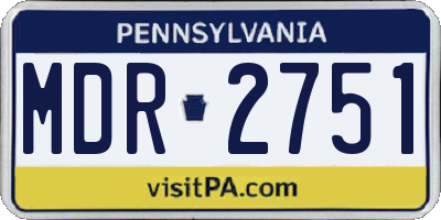 PA license plate MDR2751