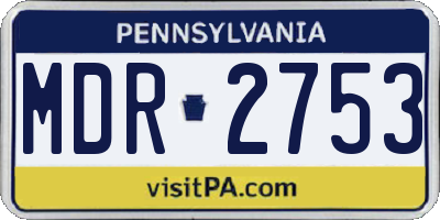 PA license plate MDR2753