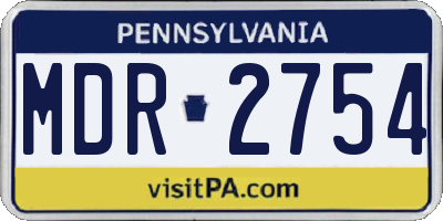 PA license plate MDR2754