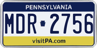 PA license plate MDR2756