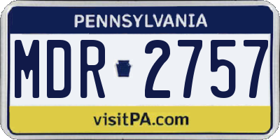 PA license plate MDR2757