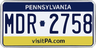 PA license plate MDR2758