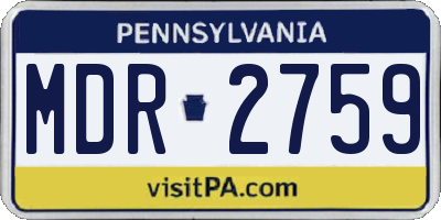 PA license plate MDR2759