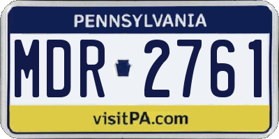PA license plate MDR2761