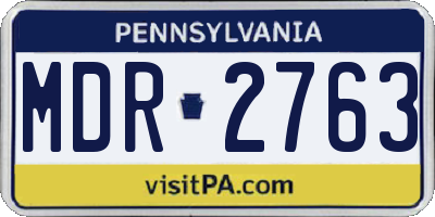 PA license plate MDR2763