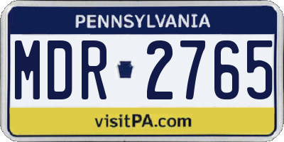 PA license plate MDR2765