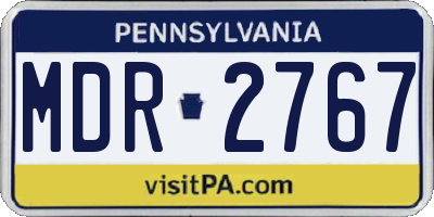 PA license plate MDR2767