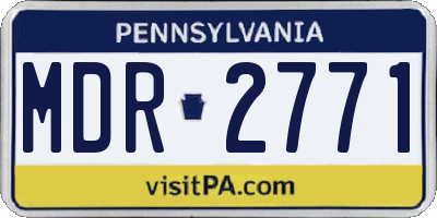 PA license plate MDR2771