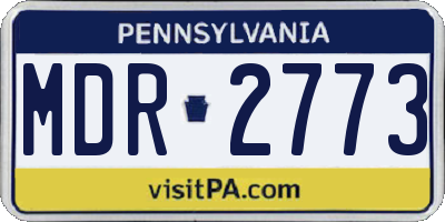 PA license plate MDR2773
