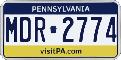 PA license plate MDR2774