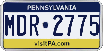 PA license plate MDR2775